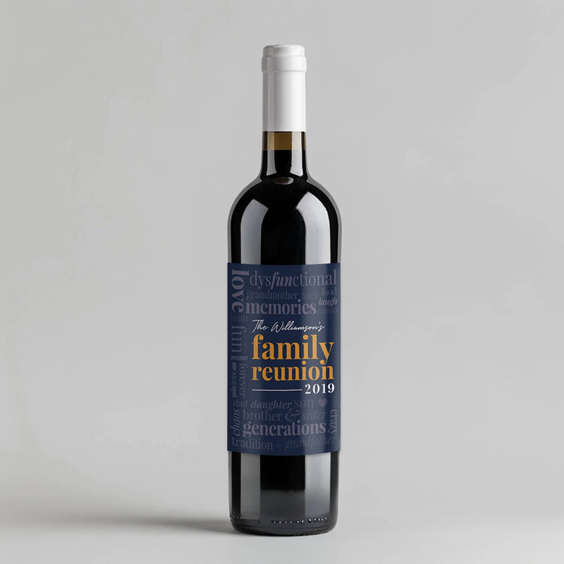 Typography Family Reunion Wine Label