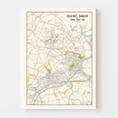 Vintage Map of Saigon, Vietnam 1968