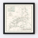 Vintage Shaanxi, China Map 1918
