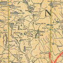 Vintage Railroad Map of Maine 1915
