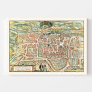 Vintage Map of Weimar, Germany 1582