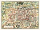 Vintage Map of Weimar, Germany 1582