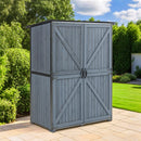 Outdoor Storage Cabinet 55.1'L X 29.1'W X 68.9'H, Garden Shed Tool Shed with Metal Frame Structure for Backyard Garden Patio Lawn (Blue Gray)
