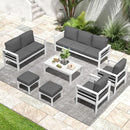 Modern Aluminum Patio Furniture Set with Cushions and Table