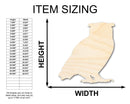 Unfinished Wood Horned Owl Shape - Craft - up to 46" DIY