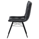 Aiken Faux Leather Upholstered Dining Side Chair Charcoal Grey (Set of 4)