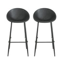 Modern Outdoor Gable Barstool Set of 2 with Weather-Resistant Design in Black Iron and Plastic