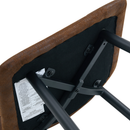 Techno-Fabric Bar Chair Set - Comfortable Brown Chairs with Black Metal Legs and Ergonomic Design