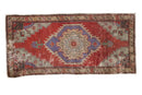 1.5x3.5 Vintage Distressed Oushak Rug Mat Runner