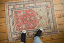 2.5x3 Vintage Distressed Oushak Square Rug