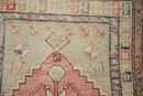 2.5x3 Vintage Distressed Oushak Square Rug