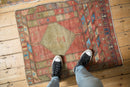 2.5x3 Vintage Distressed Oushak Square Rug