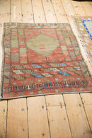 2.5x3 Vintage Distressed Oushak Square Rug