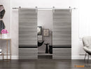 Planum 0012 Ginger Ash Double Barn Door and Silver Rail