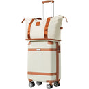 Hardshell Luggage Sets 3 Piece Carry-on Suitcase Double Spinner Wheels with TSA Lock for Men Women, White (20in)