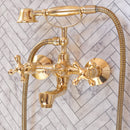 Handcrafted Unlacquered Brass Freestanding Bath Tub Filler