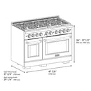 ZLINE 48"Paramount Dual Fuel Range DuraSnow® Matte Black SDRSZ-48-MB