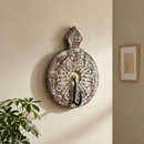 Eclectic Carved Distressed Wooden Single Wall Hook