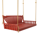Keystone Amish Co. 4 Foot Sunburst Porch Swing Bed, Tractor Red Paint