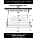 Keystone Amish Co. 6 Foot Milan Red Cedar Porch Swing without Cupholders