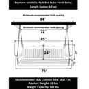 Keystone Amish Co. 6 Foot York Red Cedar Porch Swing, Unfinished
