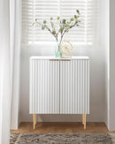 White Fluted Storage Cabinet Set Of 2 Modern Sideboards