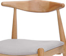 Beige Fabric Dining Chairs With Oak Finish 2 Pack Set