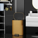 13 Gallon 50L Kitchen Foot Pedal Operated Soft Close Trash Can - Stainless Steel Ellipse Bustbin - Wood