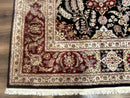 Sino Persian Rug 9x12, Black & Maroon, Wool and Silk, Allover Pattern