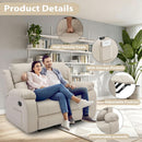 Manual Leather Loveseat Recliner Sofa With Pockets