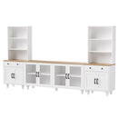 Farmhouse TV Stand With Solid Wood Gourd Shaped Legs For TVs Up To 70"