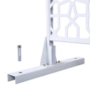 Outdoor & Indoor Metal Privacy Screen 76' H×48' W Freestanding Decorative Privacy Screen White