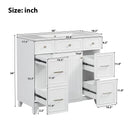 36' Bathroom Vanity with Ceramic Sink, White, Solid Wood Frame, Soft Close Doors, Adjustable Shelves, 3 Drawers ,Including Double-Depth Drawer for Hairdryer Storage(Old sku:SV000003AAW-2)