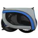 Large Folding Bike Trailer for Dogs – 120LB Capacity All-Terrain Pet Carrier, Durable Steel Frame for Cycling, Jogging, Camping & Outdoor Adventures, Gray- Blue