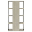 Loomis 72-inch 4-shelf Bookshelf Whitewashed Grey