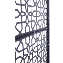 Outdoor & Indoor Privacy Screen Metal Privacy Screen 76' H×48' W Freestanding Decorative Privacy Screen Black Steel