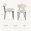 Beige Dining Chairs Set Of 4 With Curved Backrest Design