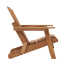 Oversize Wooden Outdoor Folding Adirondack Chair with Pre-Assembled BackRest & SeatBoard, Wood Patio Chair for Garden Backyard Porch Pool Deck Firepit