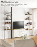 Adjustable Tall Narrow Bookcase 4 Tier Ladder 64 To 113 In