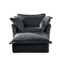 Upholstered Slipcovered Armchair with Ottoman,  Deep Seat Armchair W/ Wide Ottoman for Living Room, Armchair Sets with Large Soft Pillows(Set of 2),Gray Corduroy Fabric