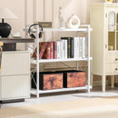 3 Tier White Bookshelf Open Shelving Unit For Home Office