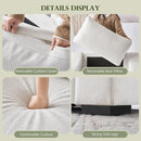 47 Inch Wide Ivory Upholstered Contemporary Armchair