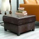 Brown Folding Storage Bench Ottoman Hidden Compartments