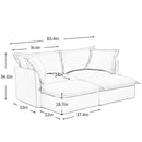 Slipcovered Sofa 2 Seater Sofa    With 2 Ottomans, 2 Seater Sleeper Sofa Bed Home Theater Oversized Sofa For Living Room, Chenille, Black