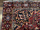 Rare Persian Bakhtiari Rug 10x13, Red, Semi Antique, Large Persian Carpet, Handmade