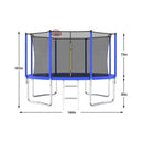 Premium 12FT Outdoor Backyard Trampoline For Kids And Adults With Basketball Hoop And Safety Enclosure (SAK15723)