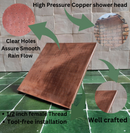 Unlacquered copper showerhead - Square Style