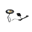 12V LED Puck Light with 3000K Warm White, Plug Driver, Quick Connector, and 8" Cord