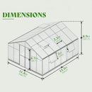 [12X13.5FT] Premium Extra-Large Outdoor Aluminum Poylcarbonate Greenhouse With Quick Connect Fitting (SAK63725)