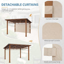 [12X14] Alora Heavy-Duty Outdoor Hardtop Wood Frame Gazebo Canopy With Metal Roof & Curtains (SAK43625)